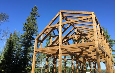 Home under construction, view of framing