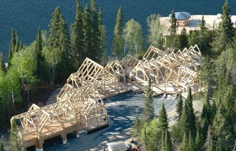 Home on the lake, under construction.