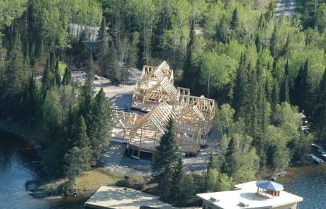Lake home and boathouse under construction
