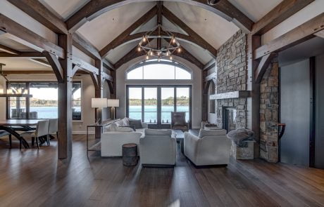 Living room with lake view