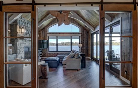 Living room lake view