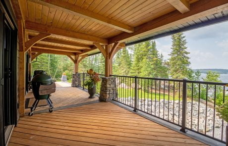 View of the lake from the deck outside