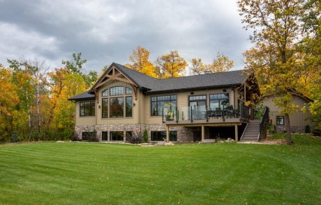 Home back view in the Fall